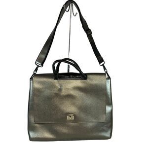 Kent Stetson Messenger Crossbody Shoulder Laptop Bag Travel Metallic Rare EUC